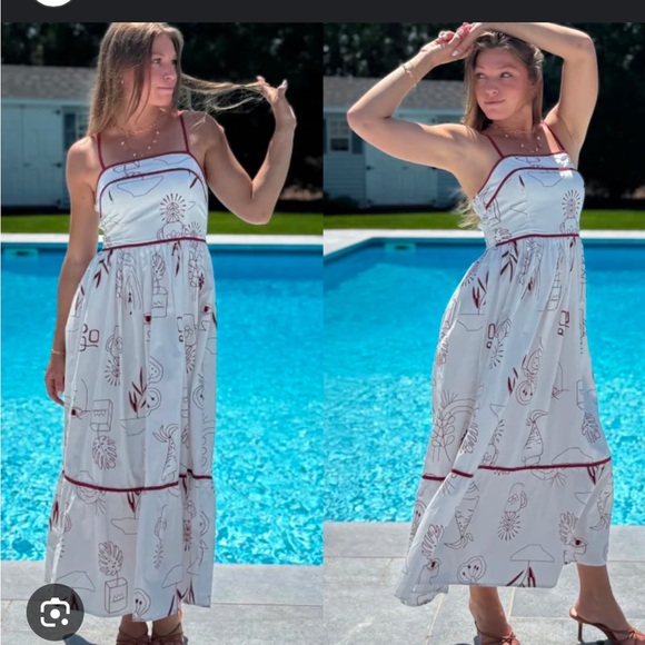 Moon‎ River cottagecore Coquette Midi Dress Romantic Euro Summer Sundress- small - Picture 2 of 12